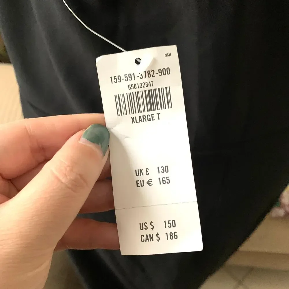 Abercrombie and Fitch Asymmetrical One Shoulder Maxi Dress with Slit in Black